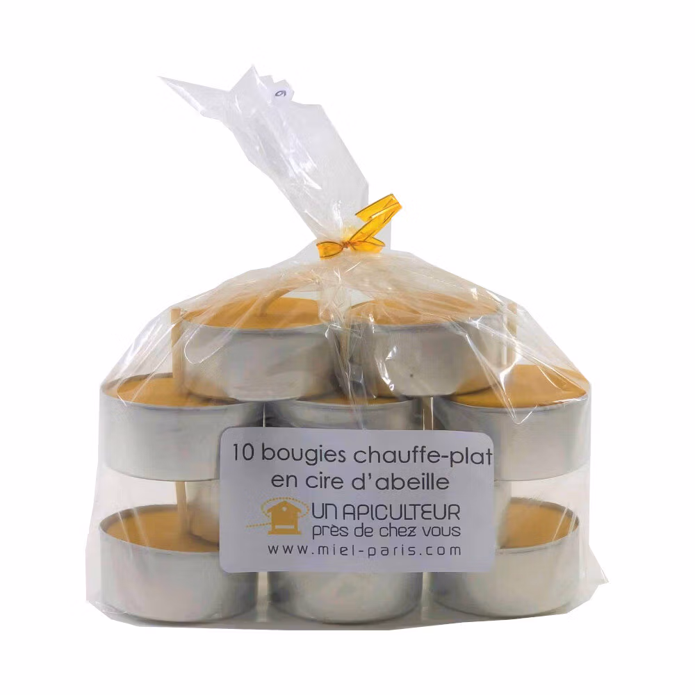 BOUGIE CHAUFFE PLAT À LA CIRE D'ABEILLE X10